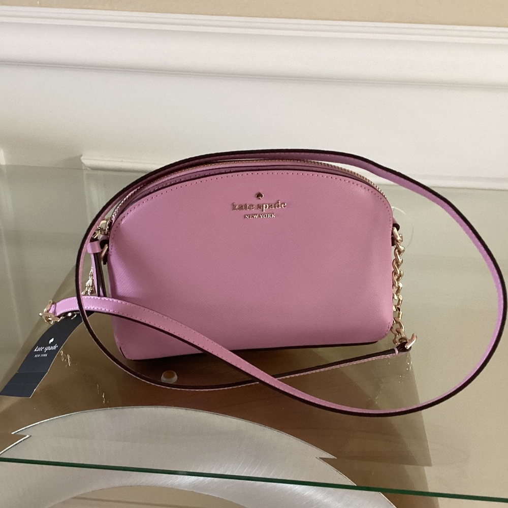 Kate Spade Cameron Street Hilli Leather Berry Crush Lavender Dome Crossbody Bag